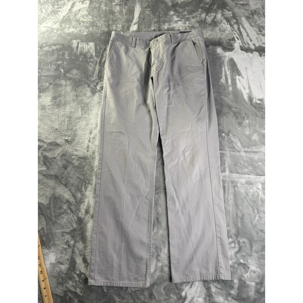 Bonobos Slim Chino Pants 34x31 Light Gray Straight Leg Cotton Twill